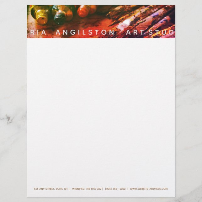 Artist paints & brushes letterhead (Front)