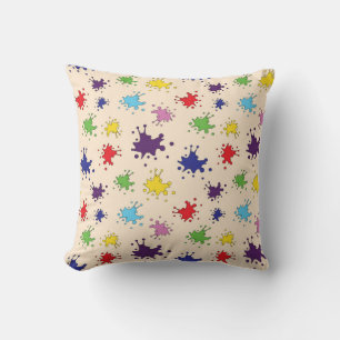 Artist palette Paint splatter Ink spot pillow