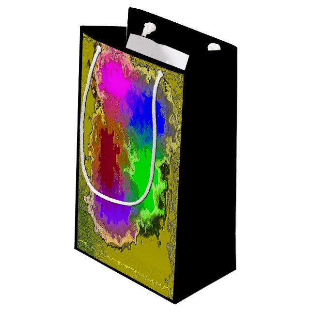 "Artist Palette" Small Glossy Gift Bag (Back Angled)