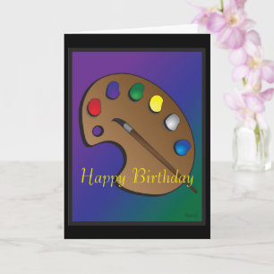 Artist Palette Themed Birthday Card
