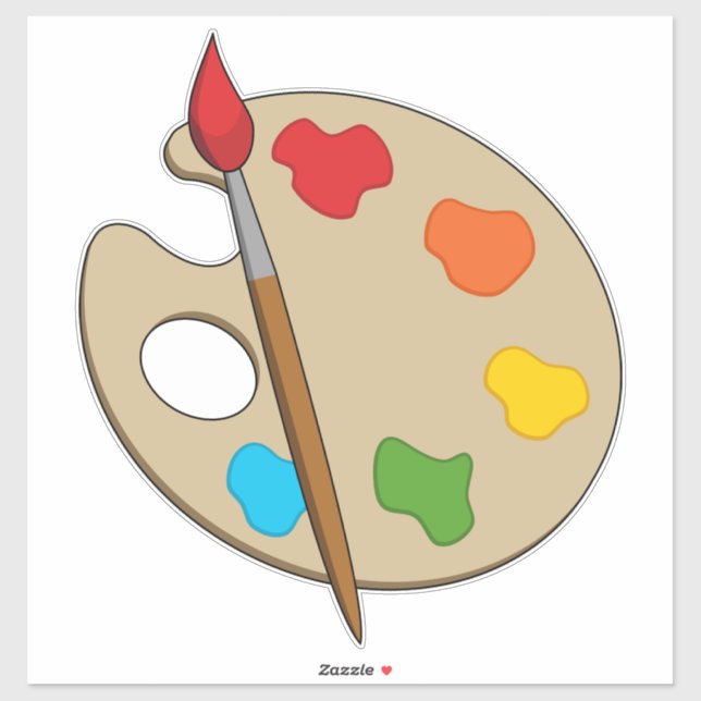Artist Palette with Paint Brush (Sheet)