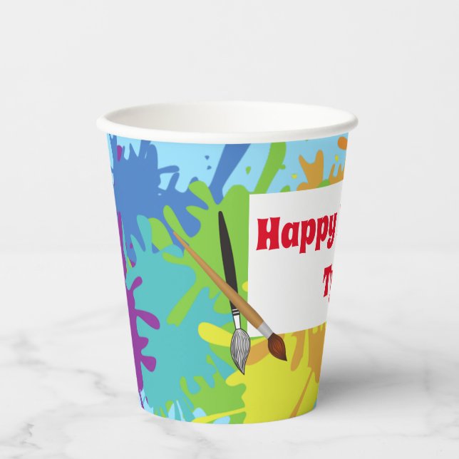 Artist Party Personalized Paper Cups (Front)