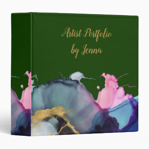 Artist Portfolio Abstract Design Colourful Binder