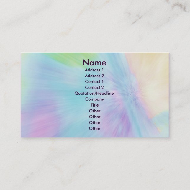 "Artist" Profile Card - Customizable (Front)