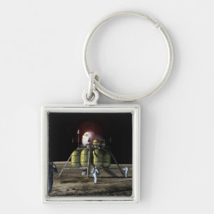 Artist rendition of a new spaceship to the moon 2 keychain