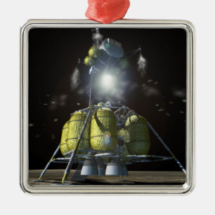 Artist rendition of a new spaceship to the moon 3 metal ornament