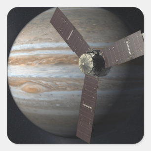 Artist rendition of JUNO orbiter at Jupiter Square Sticker