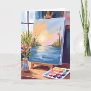 Artist’s Canvas   Pastel Watercolor Painting Card