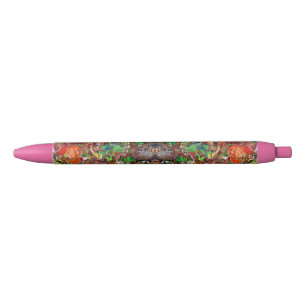 Artist’s Palette: Expressive Paint Stroke Pattern Black Ink Pen