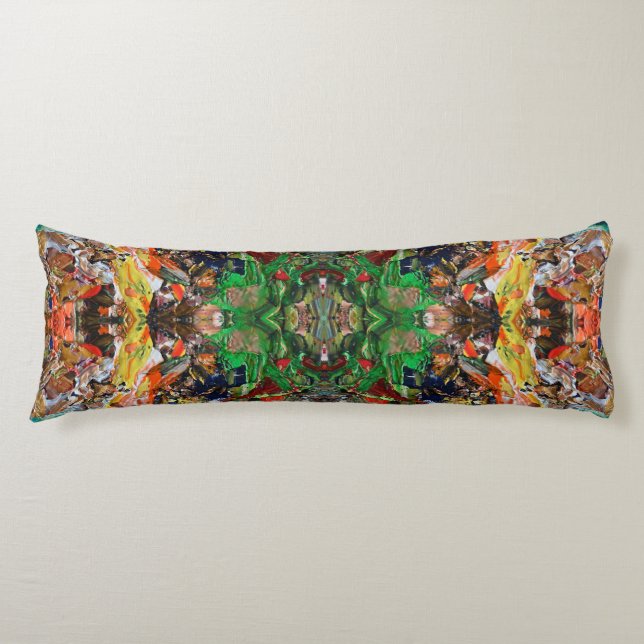 Artist’s Palette: Expressive Paint Stroke Pattern Body Pillow (Front)