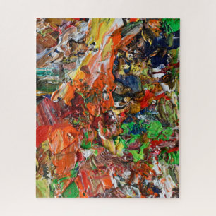 Artist’s Palette: Expressive Paint Stroke Pattern Jigsaw Puzzle