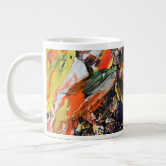 Artist’s Palette: Expressive Paint Stroke Pattern Large Coffee Mug