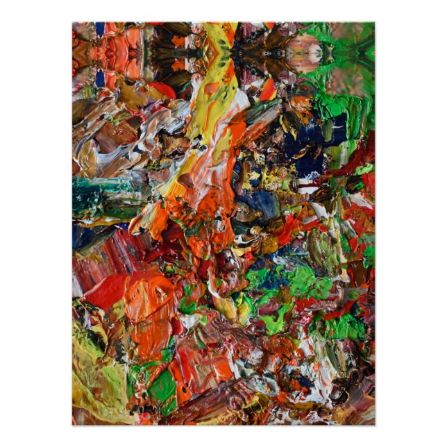 Artist’s Palette: Expressive Paint Stroke Pattern Poster (Front)