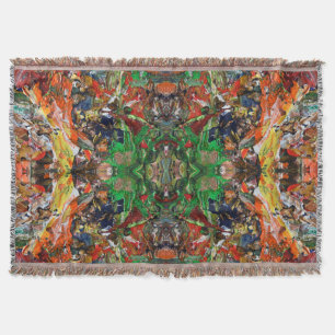 Artist’s Palette: Expressive Paint Stroke Pattern Throw Blanket