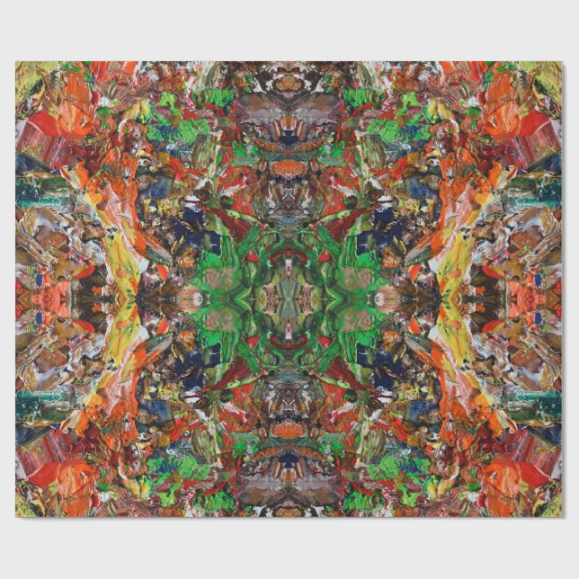 Artist’s Palette: Expressive Paint Stroke Pattern Wrapping Paper (Flat)