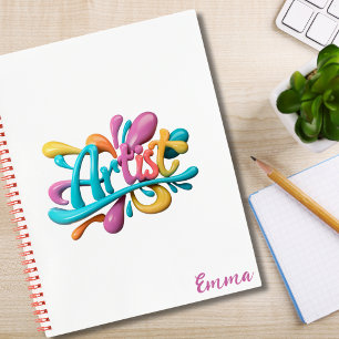 Artist Script Typography,Colourful, Modern, Stylis Notebook