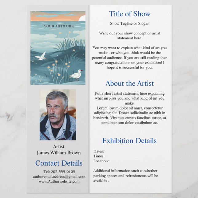 Artist Show Exhibition One Sheet Promotional Flyer (Front)