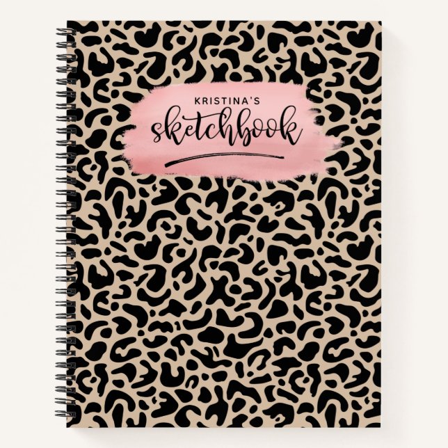 Artist Sketchbook Elegant Animal Print Notebook (Front)
