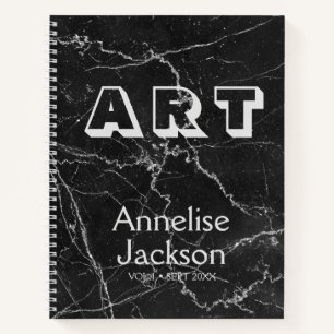 Artist sketchbook name personalized marble notebook