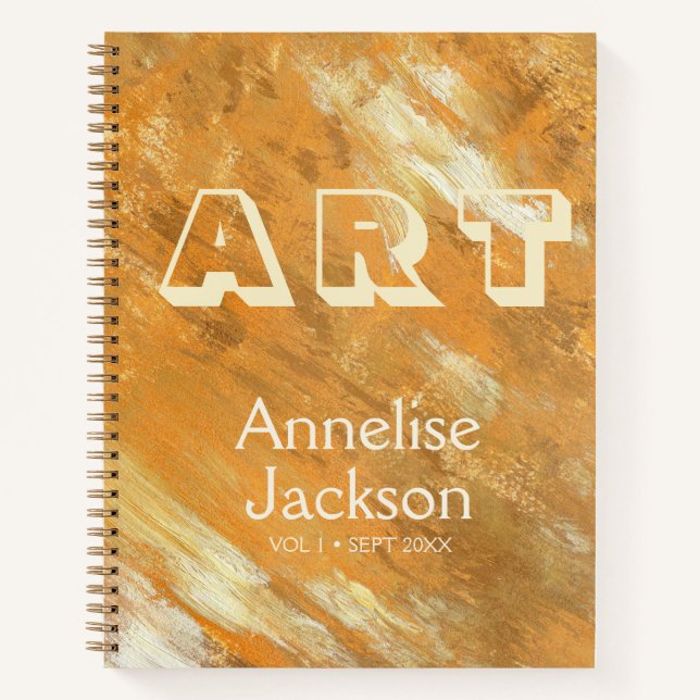 Artist sketchbook name personalized modern notebook (Front)
