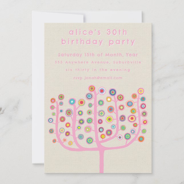 Artist Unique Abstract Tree Painting Invitation (Front)