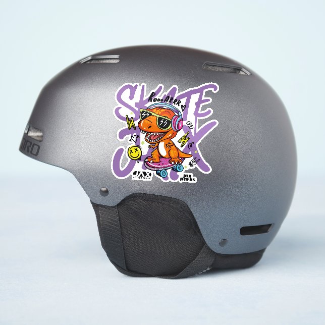 Artist Walk Skate Park Sticker Dino (Côté casque)