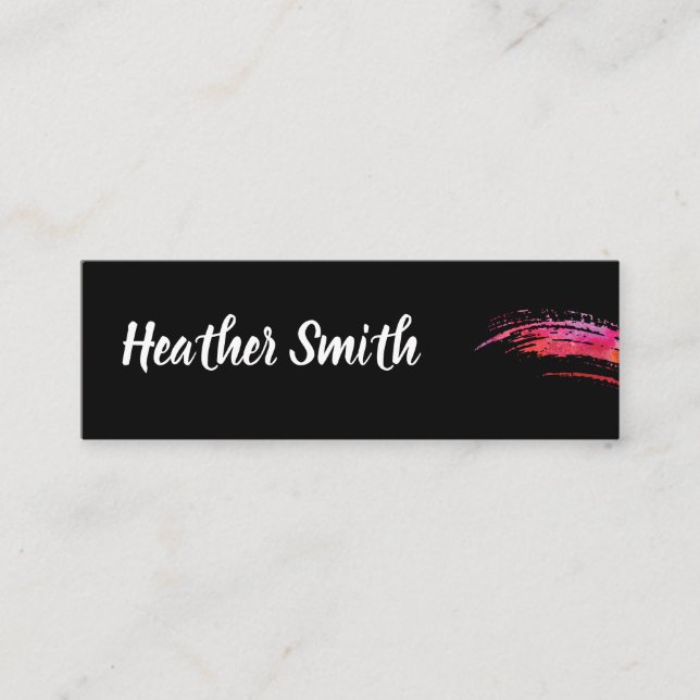 Artist / Watercolor (Faux Leather) Mini Business Card (Front)