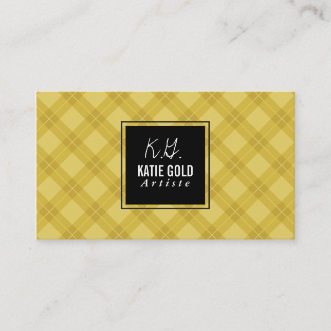 Artiste | Argyle Yellow Business Card (Front)