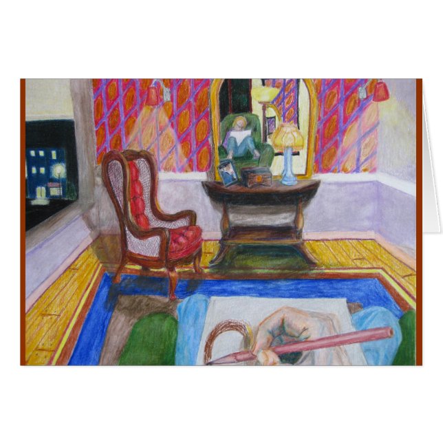 Artiste dans la chambre avec la chaise rouge (Devant horizontal)