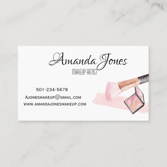 Artiste de maquillage professionnel carte de visit (Devant)