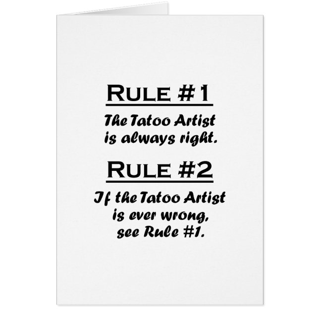 Artiste de Tatoo de règle (Devant)