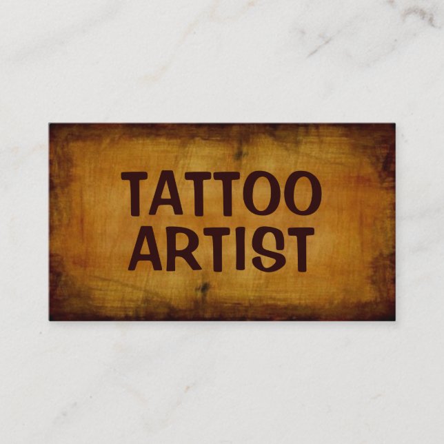 Artiste de tatouage Carte de visite antique (Devant)
