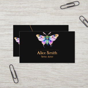 Artiste de tatouage, Moth, Pastel, Carte de visite