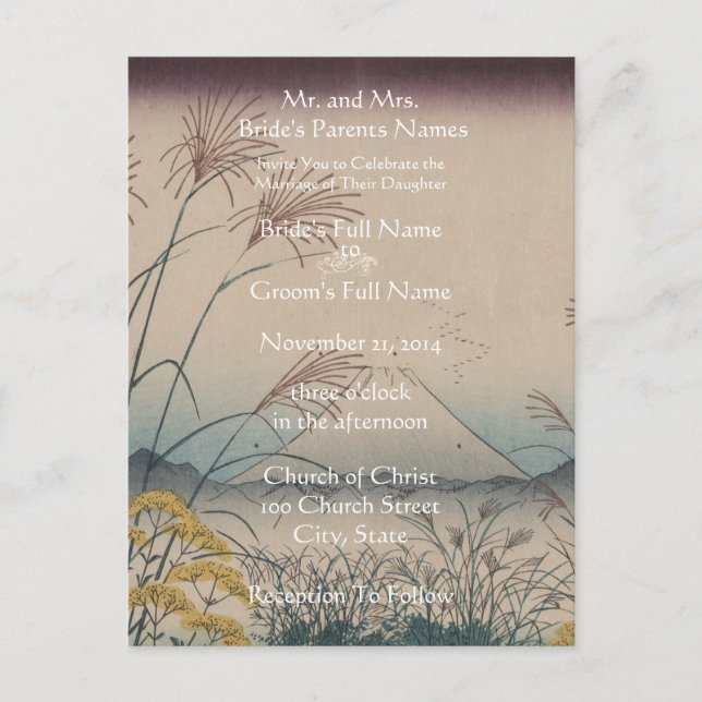 Artiste faire-part de mariage Hiroshige Utagawa (Devant)