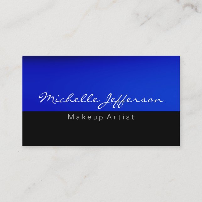 Artiste maquillage noir bleu Carte de visite uniqu (Devant)