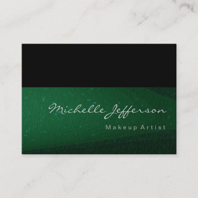 Artiste maquillage vert Motif noir Carte de visite (Devant)