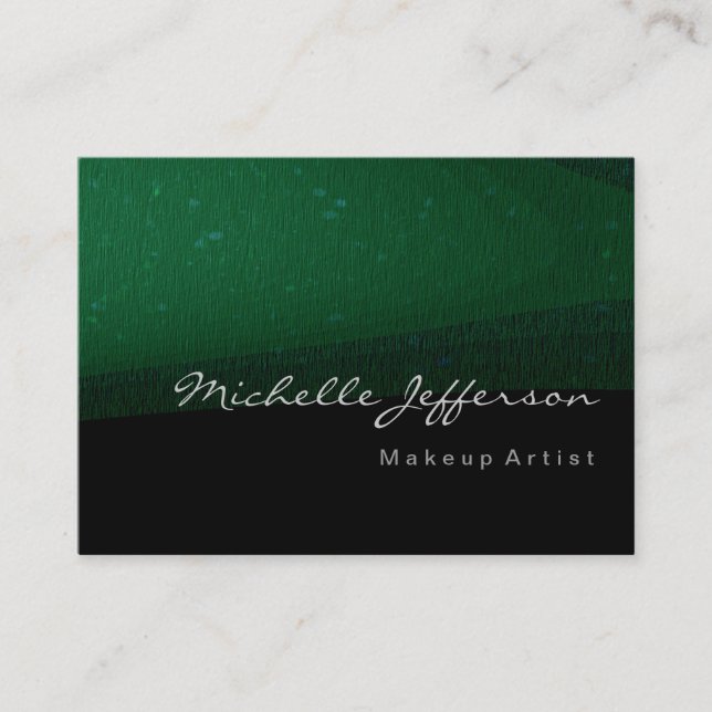 Artiste maquillage vert Motif noir Carte de visite (Devant)