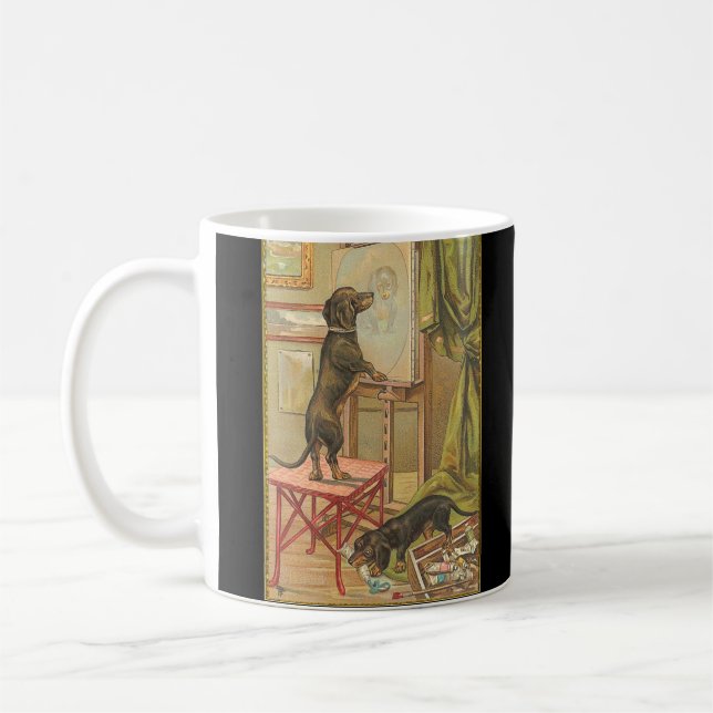 Artistes vintages Dachshund Doxie mug (Gauche)