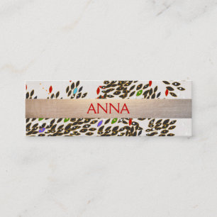 Artisti and Chic Colourful Pattern Gold Striped Mini Business Card