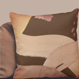 Artistic Abstract Earthy Neutral Colour Palette Throw Pillow