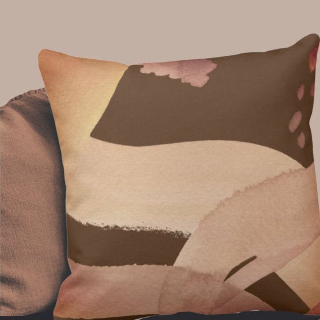 Artistic Abstract | Earthy Neutral Colour Palette Throw Pillow (Creator Uploaded)