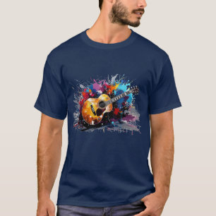 Artistic Abstract Guitar Music Lover's Art T-Shirt