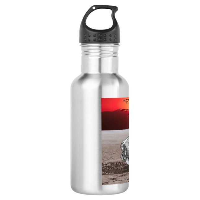 Artistic Abstract Red & Black Pattern Insulated Wa 532 Ml Water Bottle (Front)