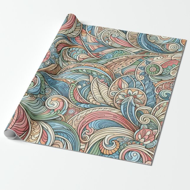 Artistic abstract represent leaves and nature wrapping paper (Unrolled)