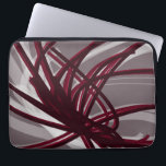 Artistic Abstract Ribbons | Grey & Burgundy Laptop Sleeve<br><div class="desc">Modern laptop sleeve features an artistic abstract ribbon composition with shades of burgundy and grey with white accents on a grey background. The abstract composition is built on combinations of repeated ribbons, which are overlapped and interlaced to form an intricate and complex abstract pattern. The grey, burgundy, white and wine...</div>
