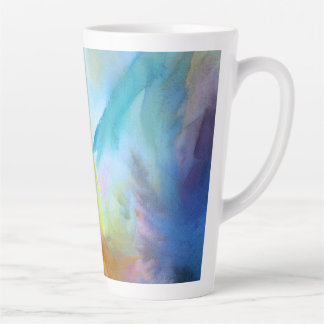 Artistic abstract watercolor painting latte mug