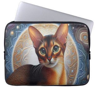 Artistic Abyssinian Cat, Modern Abyssinian Kitten Laptop Sleeve