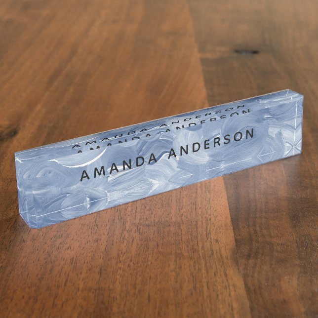 Artistic Acrylic Brushstrokes Personalized   Nameplate (Side)