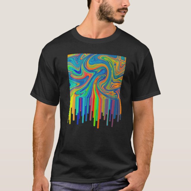 Artistic Acrylic Pouring Art Painting Artists Teac T-Shirt (Front)