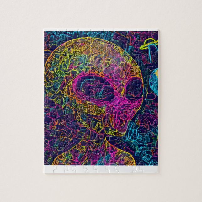 Artistic Alien designed puzzle #002 (Vertical)